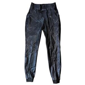Spanks by Sara Blakely Faux Leather High-Rise Pants Joggers Small
